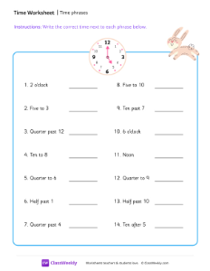 worksheet-Time-phrases---Rabbit