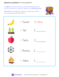 worksheet-Choosing-Adjectives---Fruit-Basket