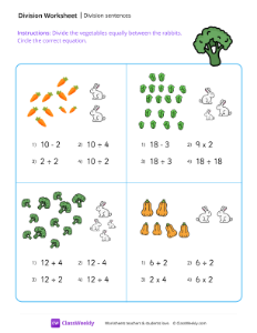 Division sentences - Broccoli-worksheet