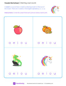 worksheet-Matching-Vowel-Sounds---Unicorn