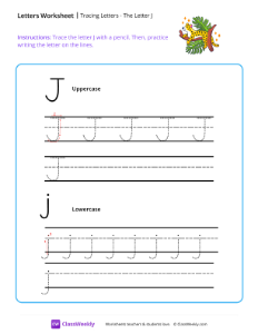 worksheet-Tracing-Letters---The-Letter-J