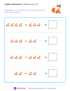 worksheet-Add-objects-(up-to-10)---Foxes