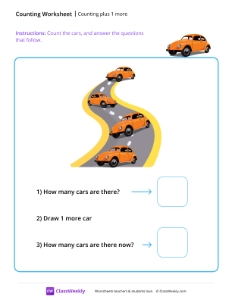 worksheet-Counting-plus-1-more---Cars