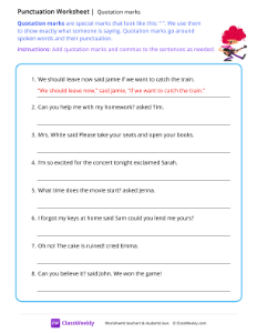 Quotation Marks - Concert-worksheet