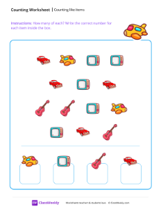 worksheet-Counting-like-items---airplane