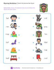 worksheet-Match-the-pictures-that-rhyme---Tan