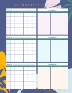 Colorful Quarterly Calendar (8.5x11)-resource