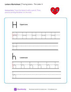 worksheet-Tracing-Letters---The-Letter-H