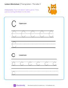 worksheet-Tracing-Letters---The-Letter-C