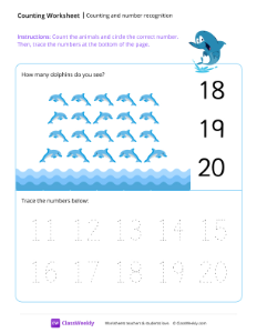 worksheet-Counting-and-number-recognition-(20)---Dolphin
