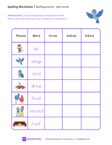 worksheet-Spelling-Practice-&-Sight-Words---Bird