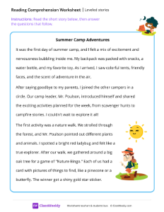 worksheet-Summer-Camp-Adventures-(Level-K-Story)