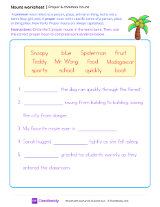 worksheet-Using-proper-nouns-in-a-sentence