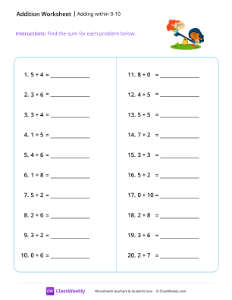 worksheet-Adding-within-10---Seesaw