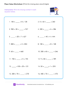 worksheet-Find-the-missing-place-value-(3-digits)---Teacher