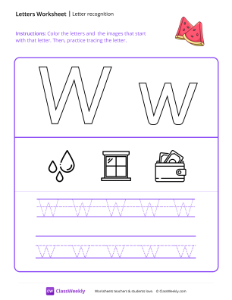 worksheet-Letter-Recognition-(W)---Watermelon