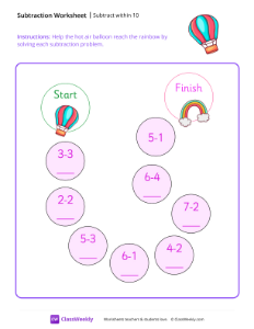 worksheet-Subtract-within-10---Hot-Air-Balloon