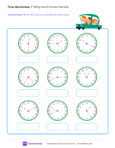 worksheet-Telling-time-(5-minute-intervals)---Car