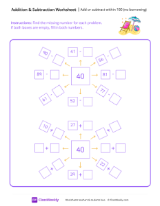 worksheet-Add-or-subtract-within-100-(no-borrowing)---Beach