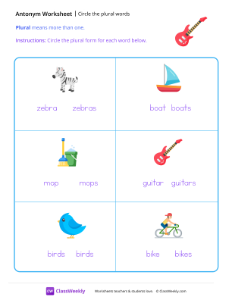 worksheet-Circle-the-plural-words---Guitar