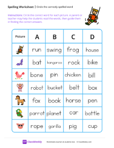 worksheet-Circle-the-correctly-spelled-word---Swing
