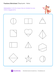 worksheet-Equal-parts---Halves