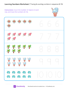 worksheet-Tracing-&-counting-numbers-in-sequence-(6-10)---Ice-Cream