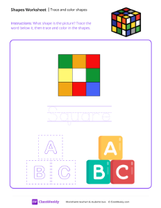 worksheet-Trace-and-color-shapes---Square