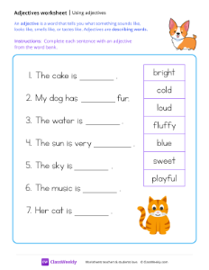 worksheet-Using-Adjectives---Puppy