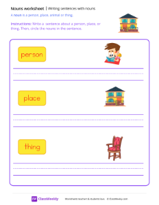 worksheet-Writing-Sentences-With-Nouns---Home