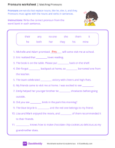 Pronoun Agreement - A-OK-worksheet