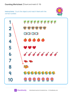 worksheet-Count-and-Match-(1-10)---Flower