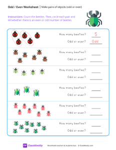 worksheet-Make-Pairs-of-Objects-(odd-or-even)---Beetle