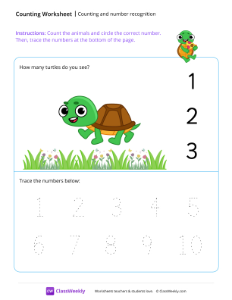 worksheet-Counting-and-number-recognition-(1)---Turtle