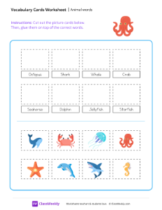 worksheet-Animal-words---Octopus
