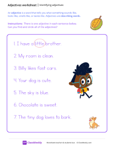 Identifying Adjectives - Fruit-worksheet