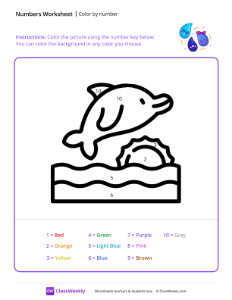 worksheet-Color-by-Number-(Dolphin)---Happy-Drops