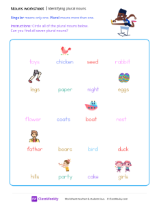 Identifying Plural Nouns - Hurdles-worksheet