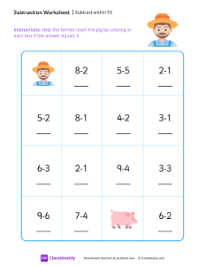 worksheet-Subtract-within-10---Farmer