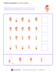 worksheet-Patterns-of-objects---Ice-Cream