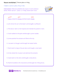 worksheet-Person,-place-or-thing---Book