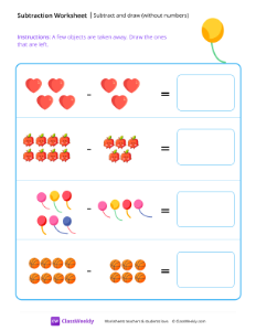 worksheet-Subtract-and-draw-(without-numbers)---Balloon
