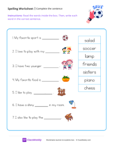 worksheet-Complete-The-Sentence---Goal-keeper