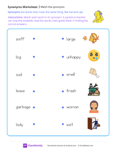 worksheet-Match-the-synonyms---Music