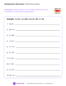 worksheet-Distributive-property---Cool-Watermelon