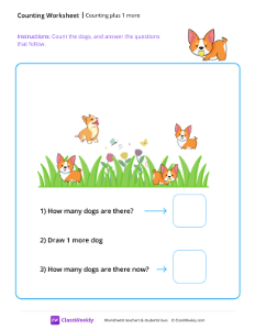 worksheet-Counting-plus-1-more---Dogs