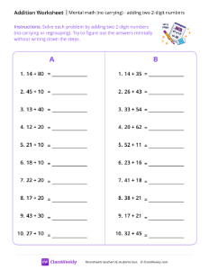 worksheet-Mental-Math:-Adding-two-2-digit-Numbers-(no-carrying)---Pencil-Fun