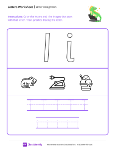 worksheet-Letter-Recognition-(i)---Iguana