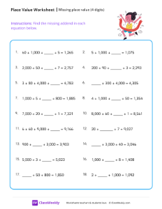 worksheet-Missing-place-value-(4-digits)---Runner