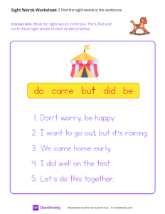 worksheet-Find-the-sight-words-in-the-sentences---Wooden-Horse